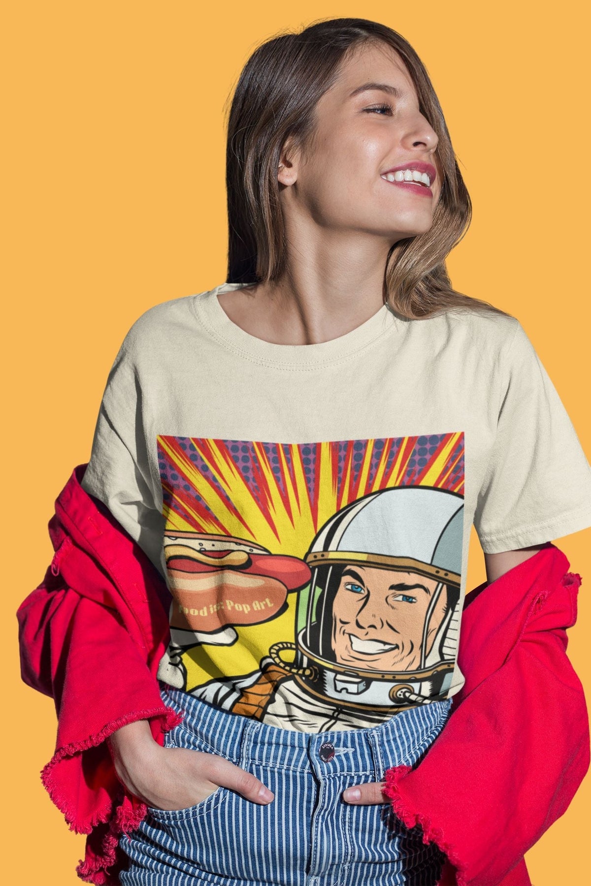 Astronaut Hotdog - Food Pop Art Unisex Tee-T-Shirt-gift ideas for foodies-Knife Shift