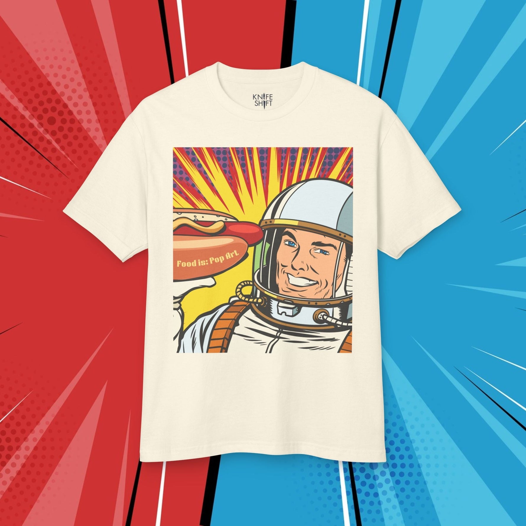 Astronaut Hotdog - Food Pop Art Unisex Tee-T-Shirt-gift ideas for foodies-Knife Shift