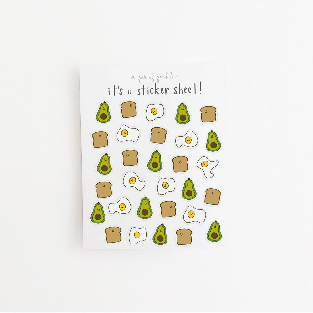 Mini Breakfast Clear Sticker Sheet - Knife Shift
