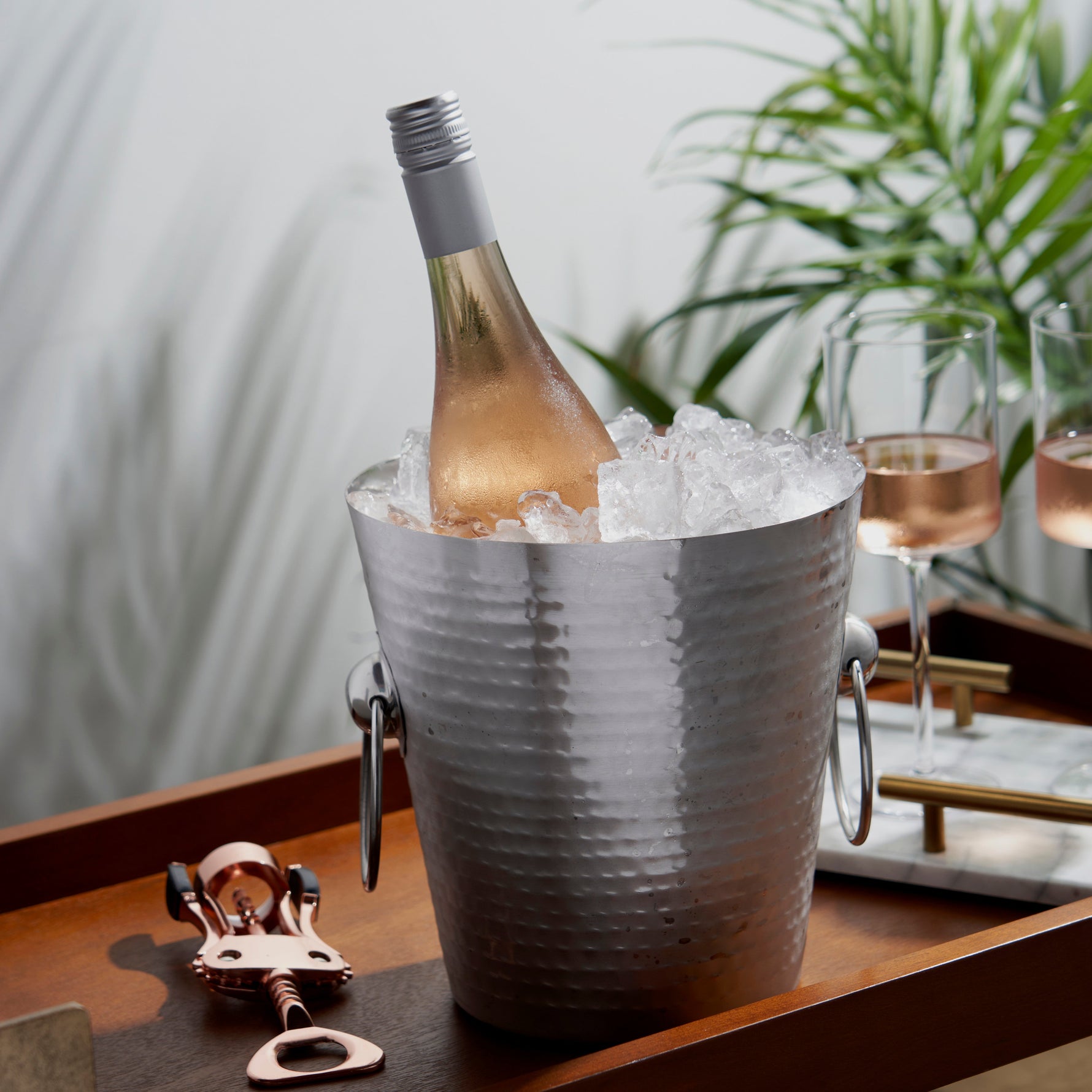 Irving Stainless Steel Hammered Ice Bucket - Knife Shift