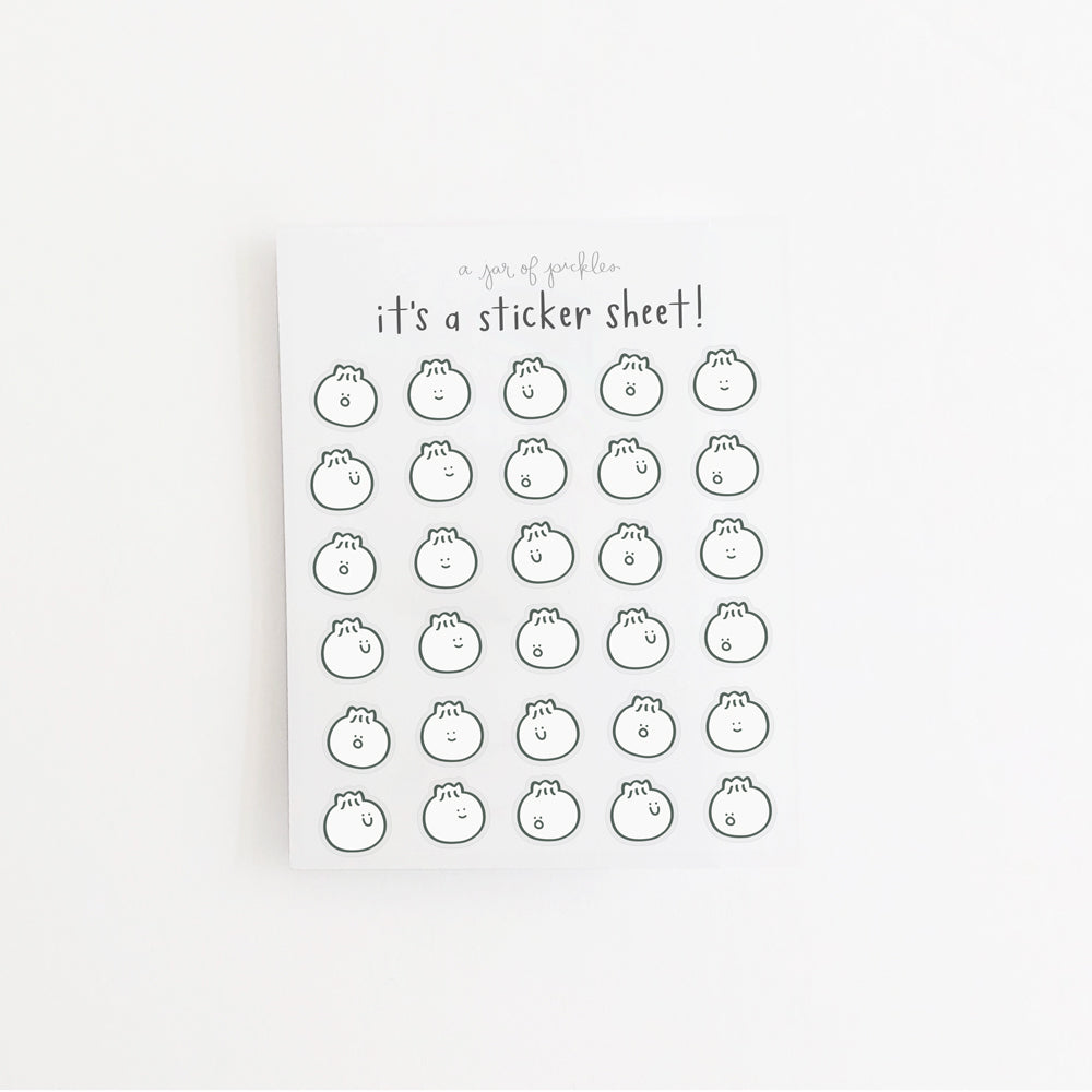 Mini Bao Dumpling Clear Sticker Sheet - Knife Shift