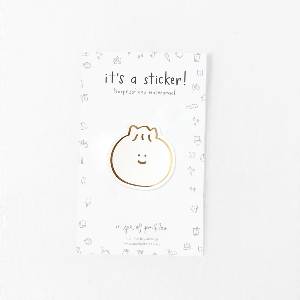 Bao Dumpling Gold Foil Vinyl Sticker - Knife Shift