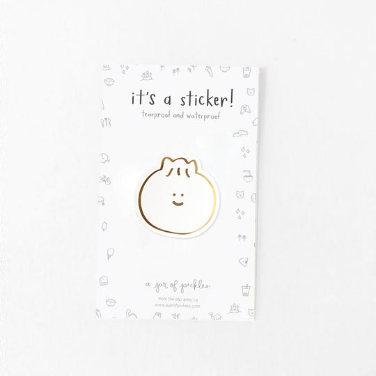 Bao Dumpling Gold Foil Vinyl Sticker - Knife Shift