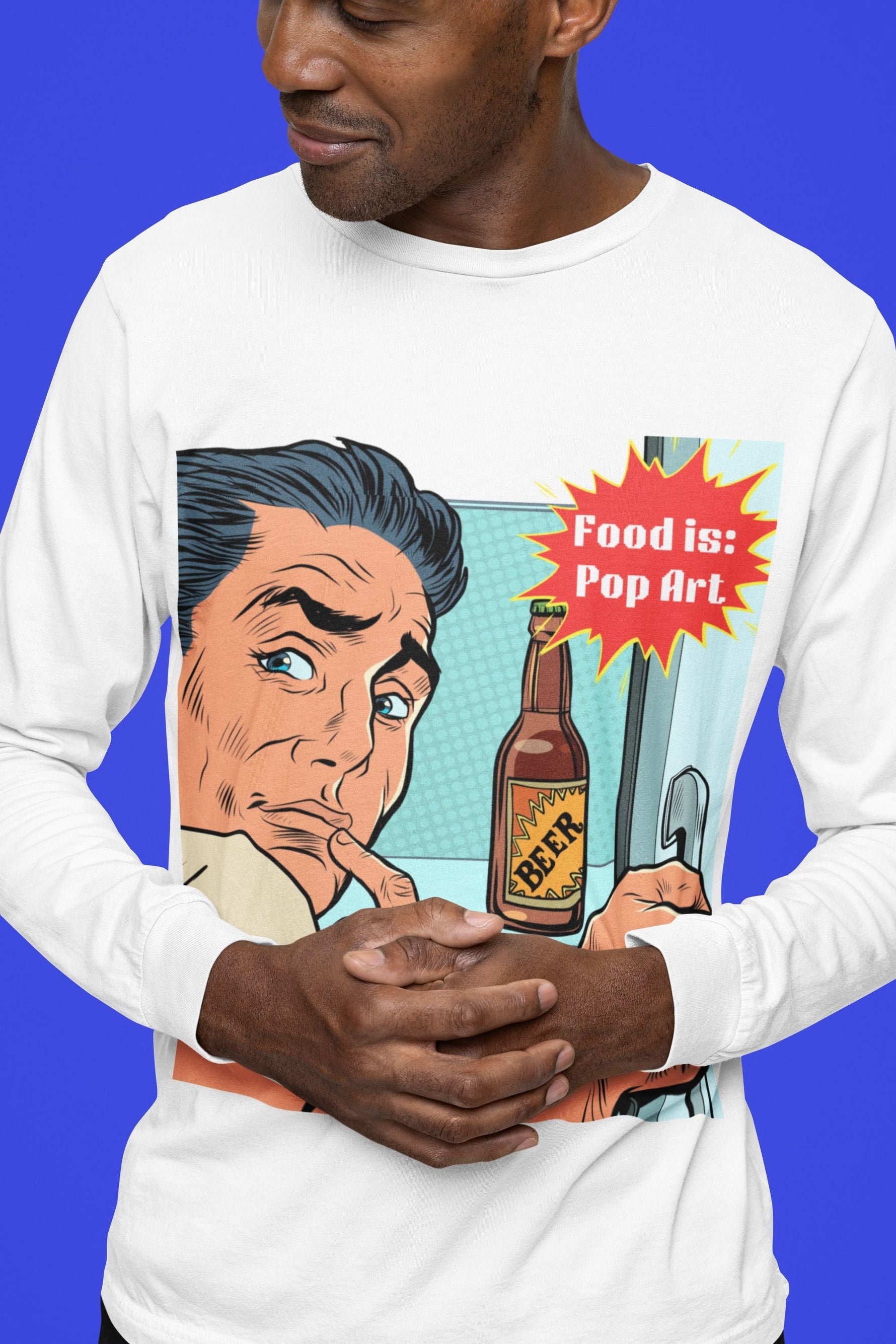 Beer Found - Food Pop Art Unisex Long Sleeve Tee-Long-sleeve-gift ideas for foodies-Knife Shift