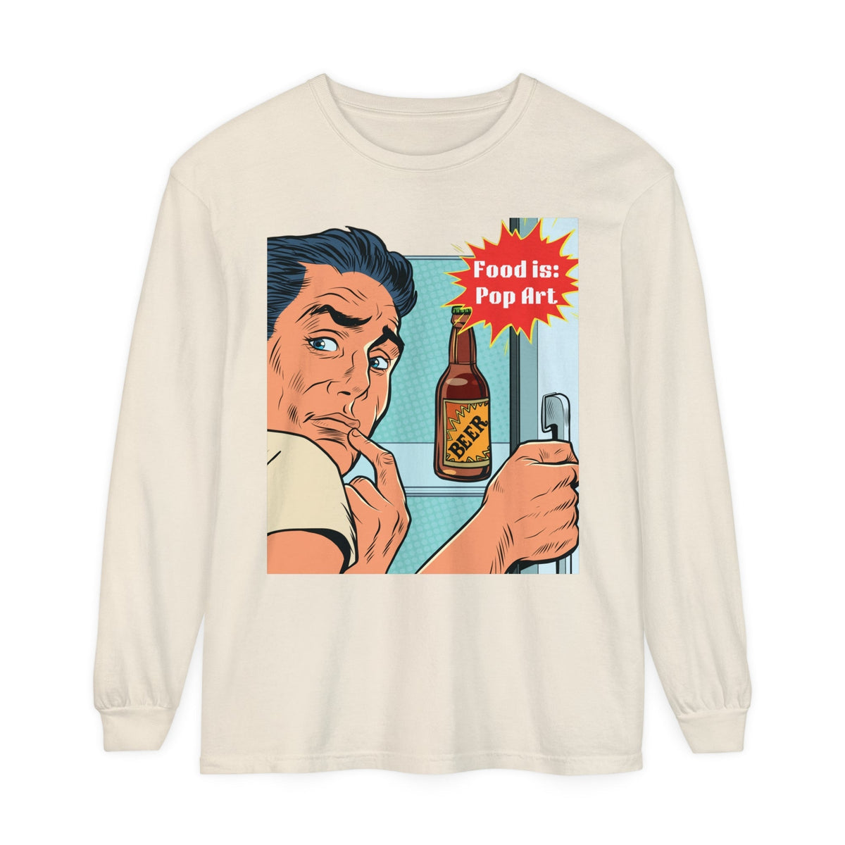 Beer Found - Food Pop Art Unisex Long Sleeve Tee-Long-sleeve-gift ideas for foodies-Knife Shift