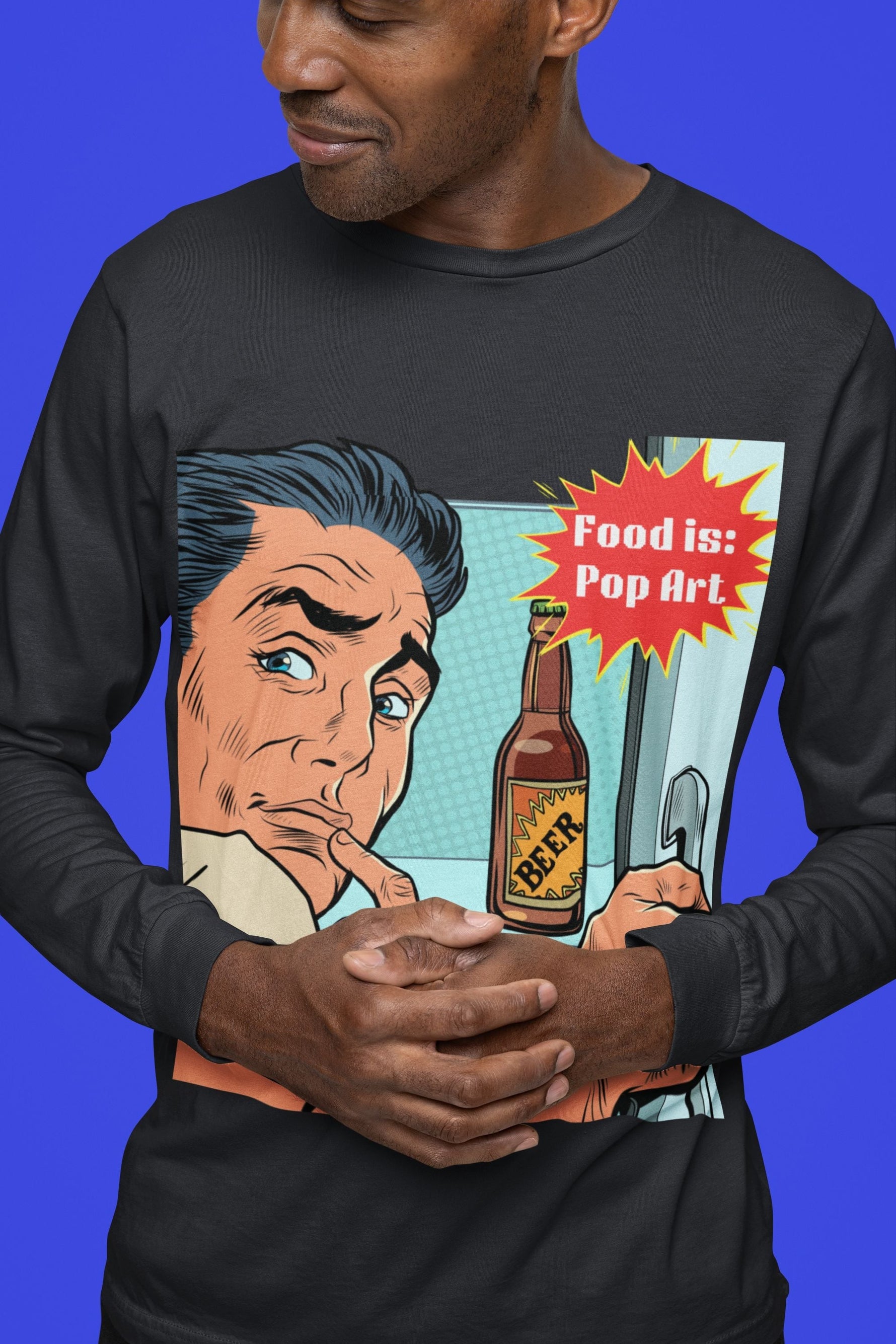 Beer Found - Food Pop Art Unisex Long Sleeve Tee-Long-sleeve-gift ideas for foodies-Knife Shift