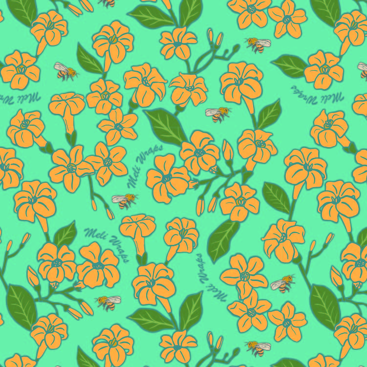 Beeswax Food Wrap - Puakenikeni Print - Knife Shift