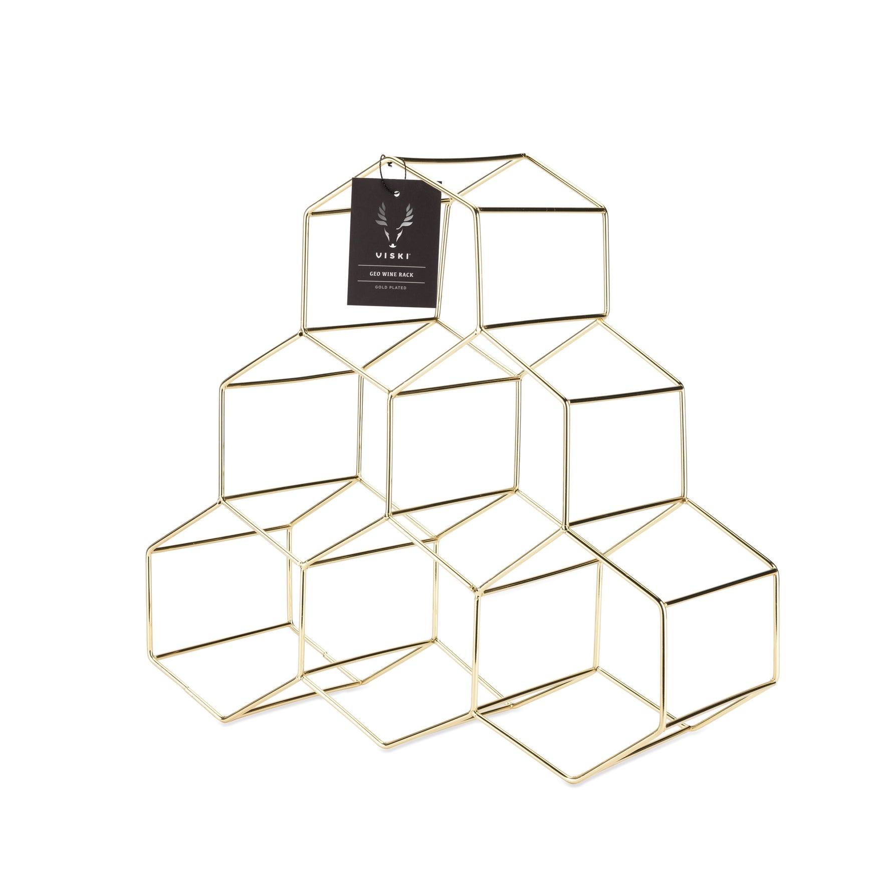 Geo Countertop Wine Rack in Gold - Knife Shift