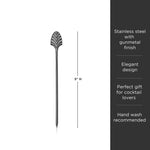 Art Deco Cocktail Picks in Gunmetal Set of 4 - Knife Shift