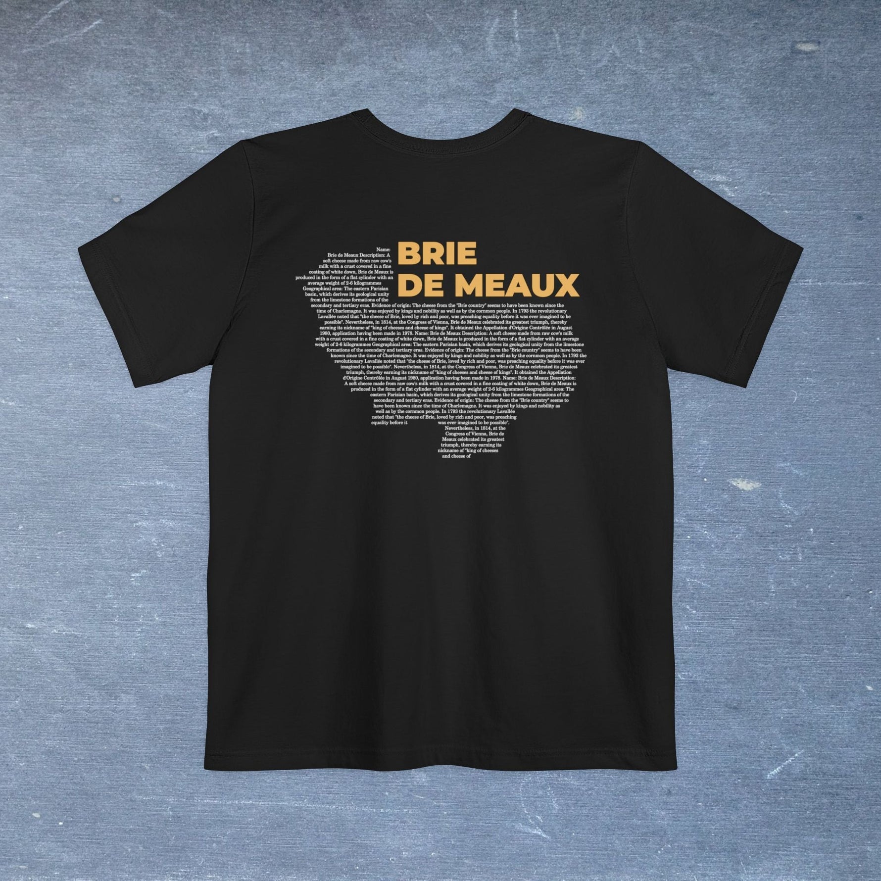 Brie de Meaux Cheese Map - Pocket T-shirt-T-Shirt-gift ideas for foodies-Knife Shift