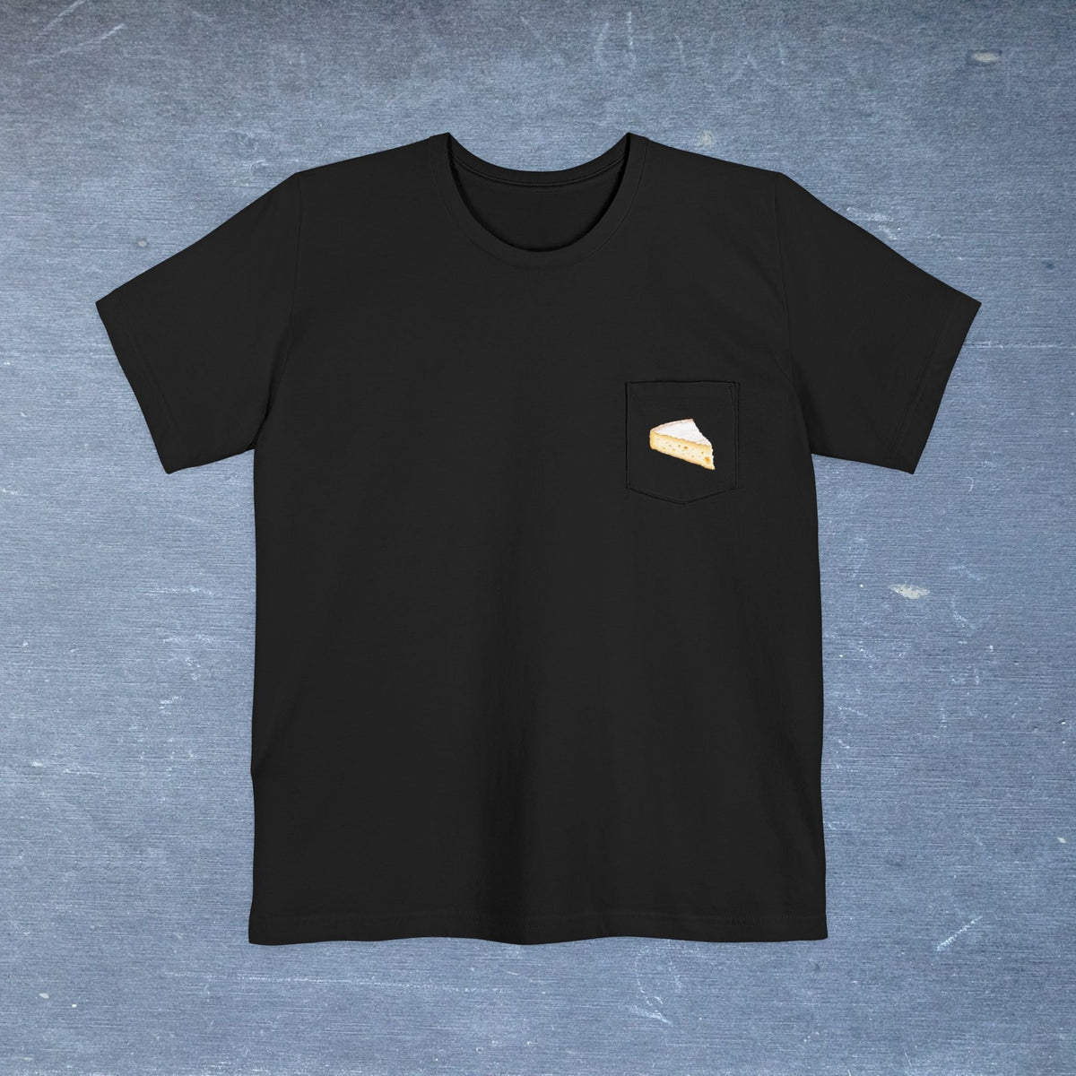 Brie de Meaux Cheese Map - Pocket T-shirt-T-Shirt-gift ideas for foodies-Knife Shift