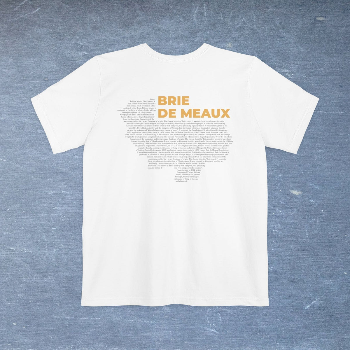 Brie de Meaux Cheese Map - Pocket T-shirt-T-Shirt-gift ideas for foodies-Knife Shift