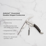 Admiral Heavyweight Corkscrew with Ebony Wood Handle - Knife Shift