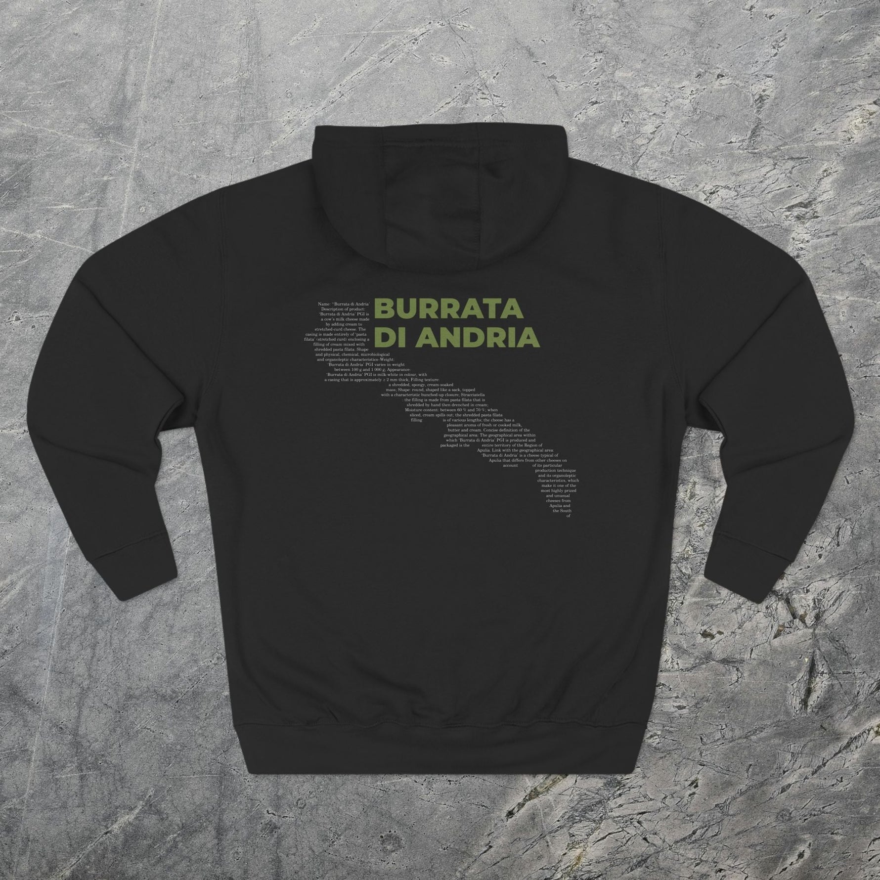 Burrata di Andria Cheese Map - Midweight Hoodie-Hoodie-gift ideas for foodies-Knife Shift