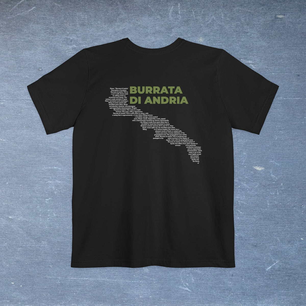 Burrata di Andria Cheese Map - Pocket T-shirt-T-Shirt-gift ideas for foodies-Knife Shift