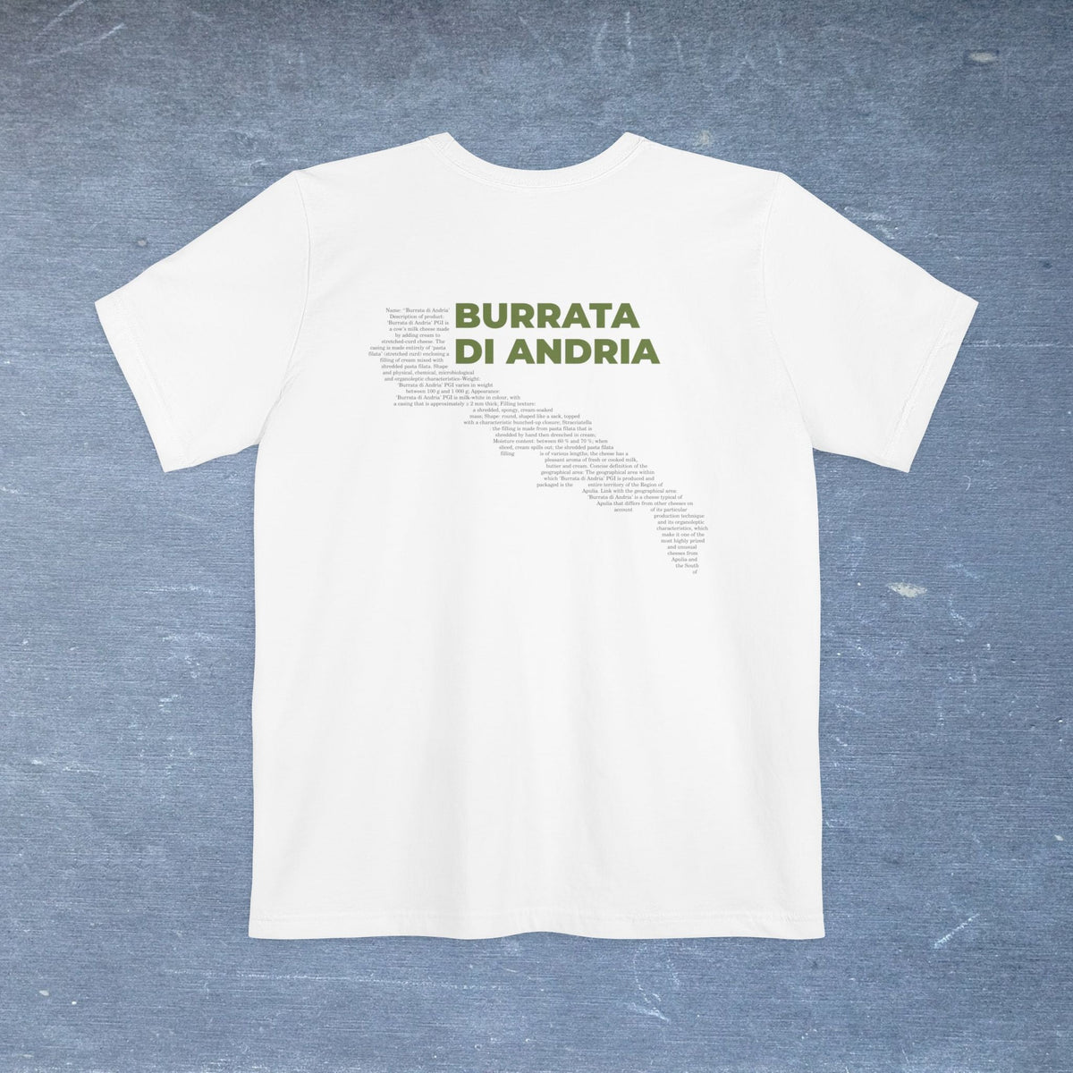 Burrata di Andria Cheese Map - Pocket T-shirt-T-Shirt-gift ideas for foodies-Knife Shift