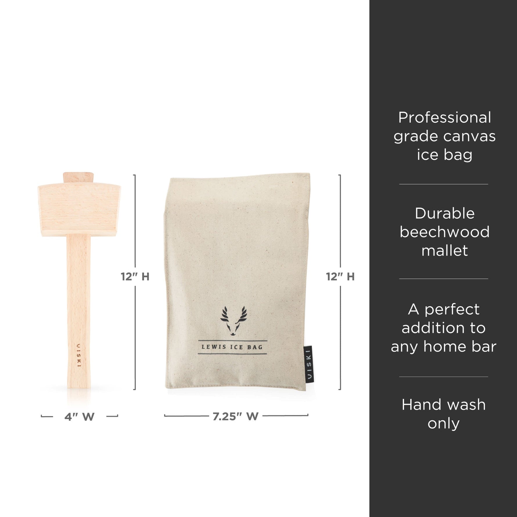 Professional Lewis Ice Bag and Mallet - Knife Shift