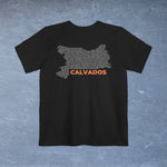 Calvados Map - Pocket T-shirt-T-Shirt-gift ideas for foodies-Knife Shift