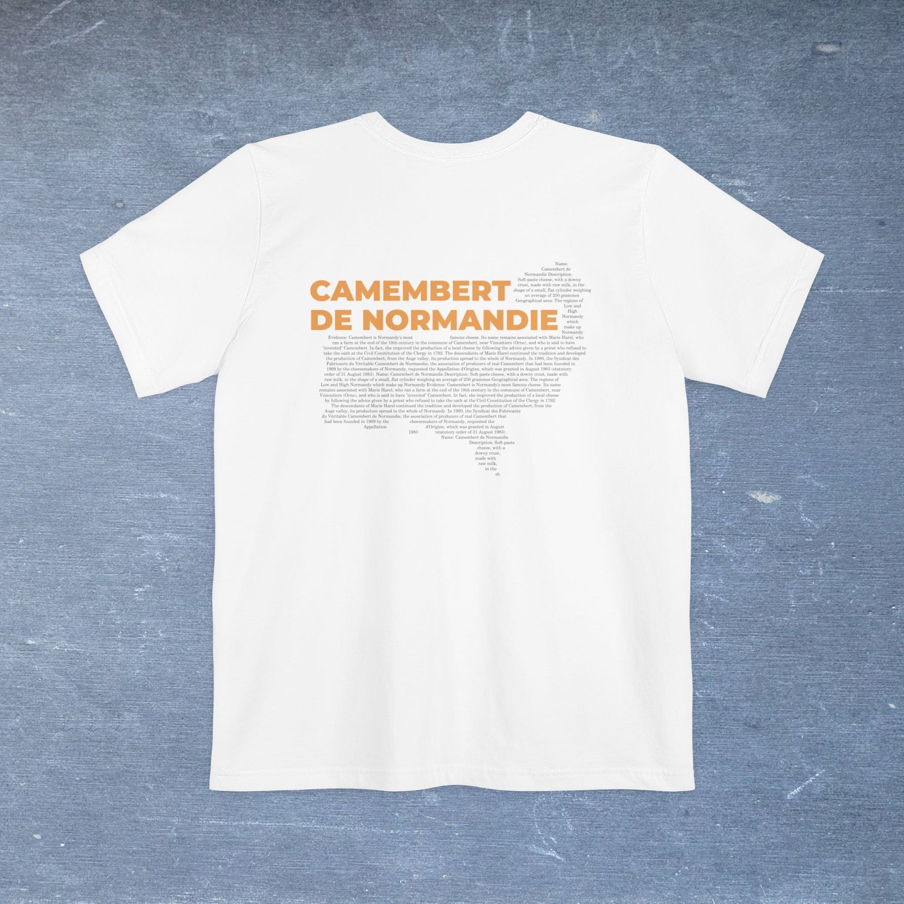 Camembert Cheese Map - Pocket T-shirt-T-Shirt-gift ideas for foodies-Knife Shift