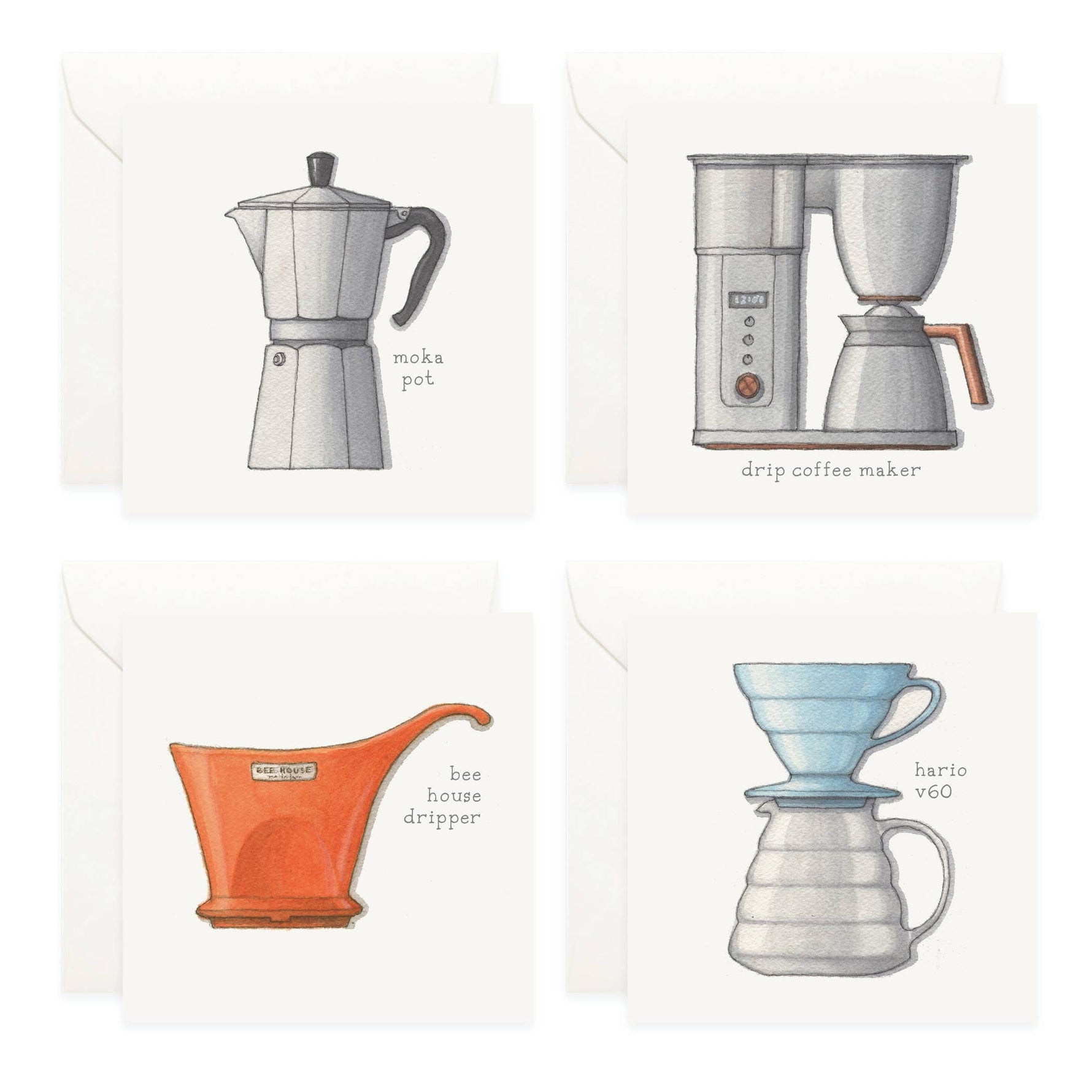 Mini Cards Set / Coffee Brewing - Knife Shift