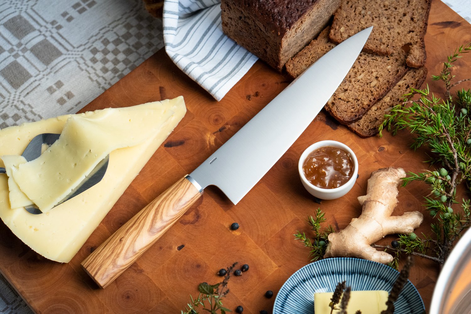 A&C Chef Knife - Olivewood - Thumbnail 3
