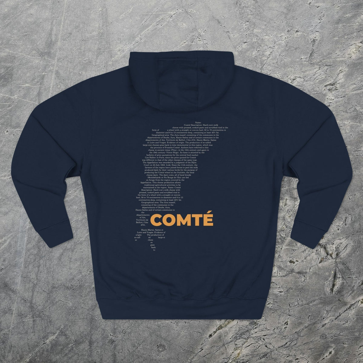 Comté Cheese Map - Midweight Hoodie-Hoodie-gift ideas for foodies-Knife Shift