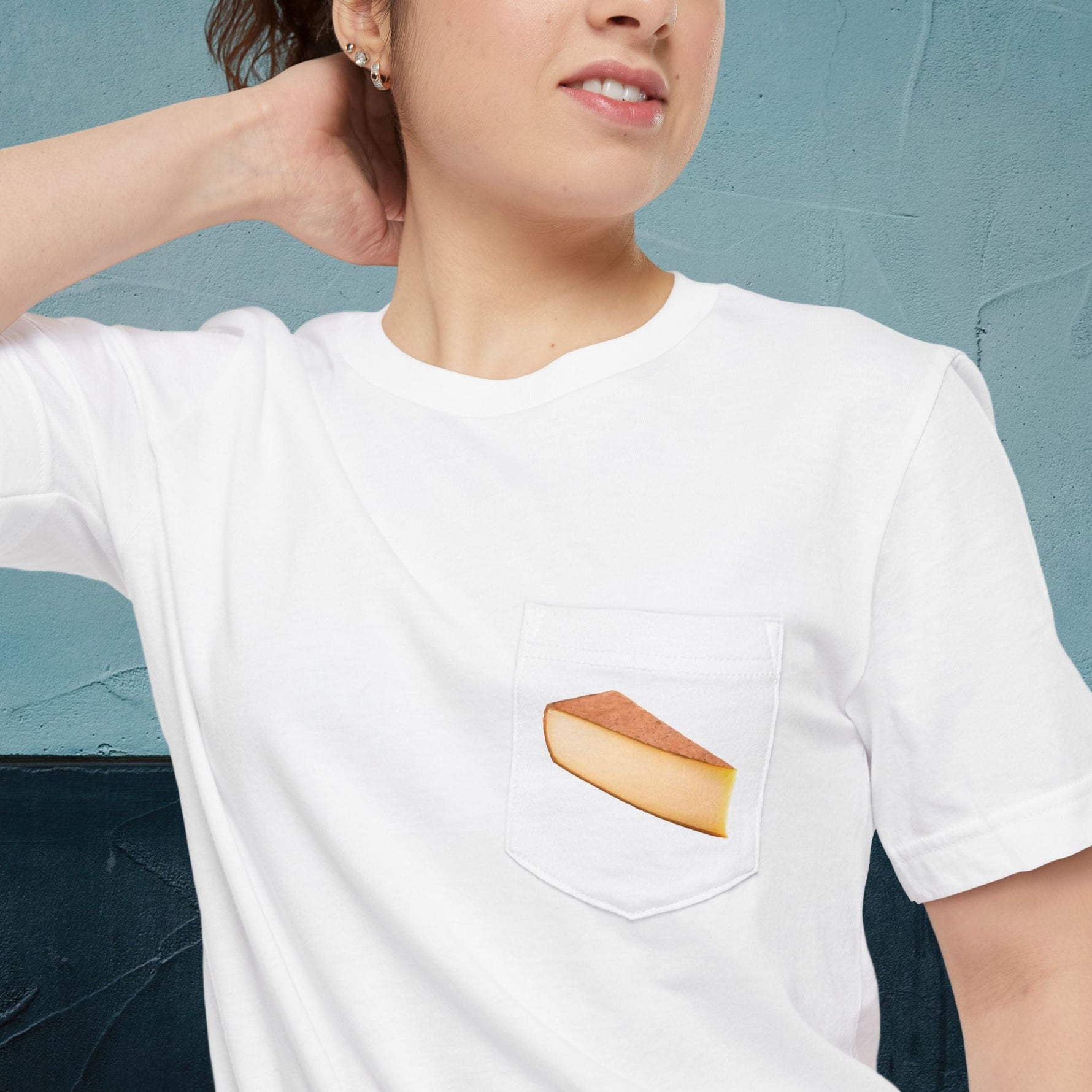 Comté Cheese Map - Pocket T-shirt-T-Shirt-gift ideas for foodies-Knife Shift