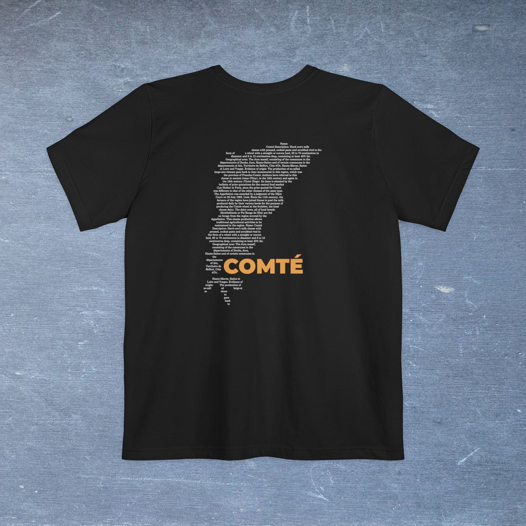 Comté Cheese Map - Pocket T-shirt-T-Shirt-gift ideas for foodies-Knife Shift