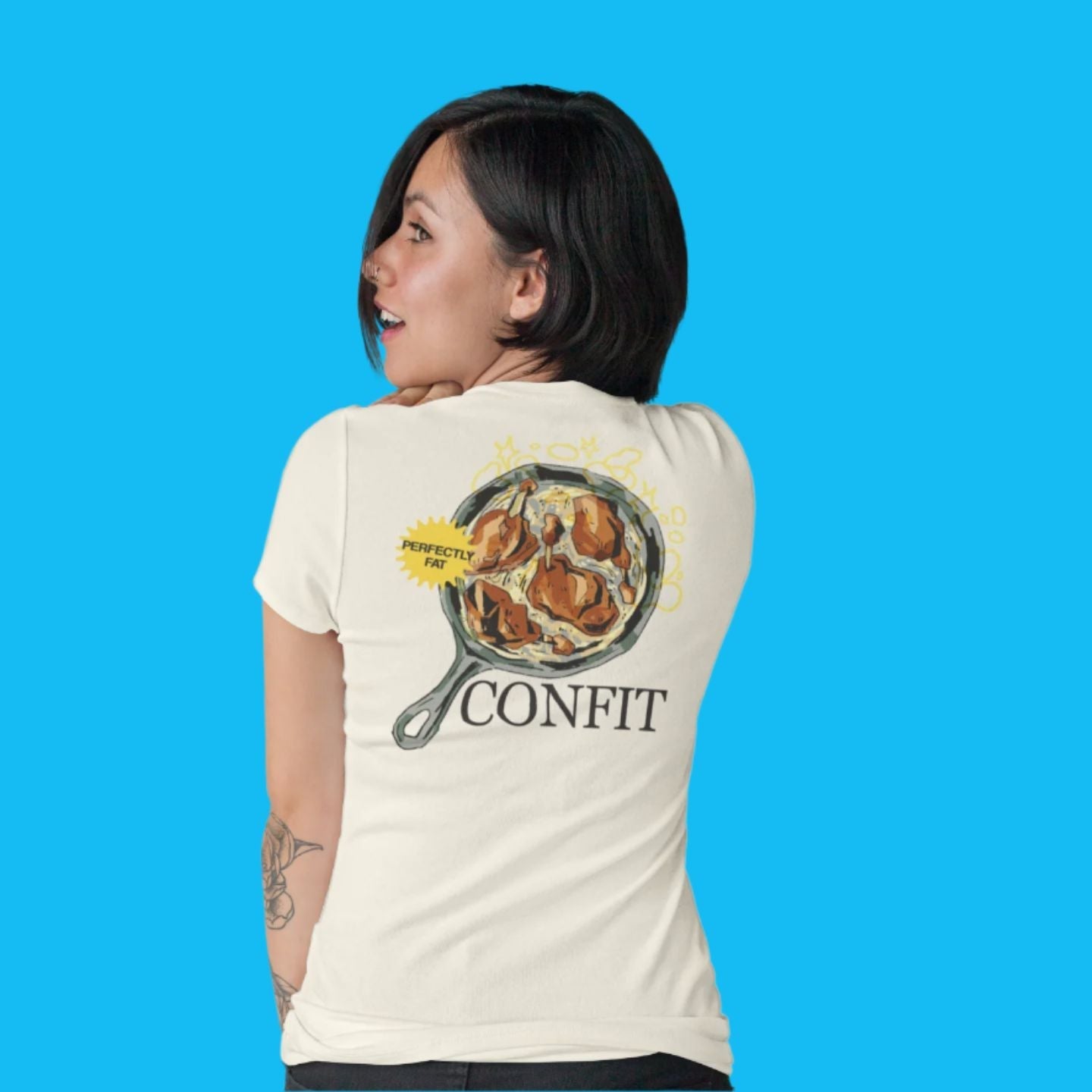 Confit Technique - Unisex Heavyweight T-shirt-T-Shirt-gift ideas for foodies-Knife Shift