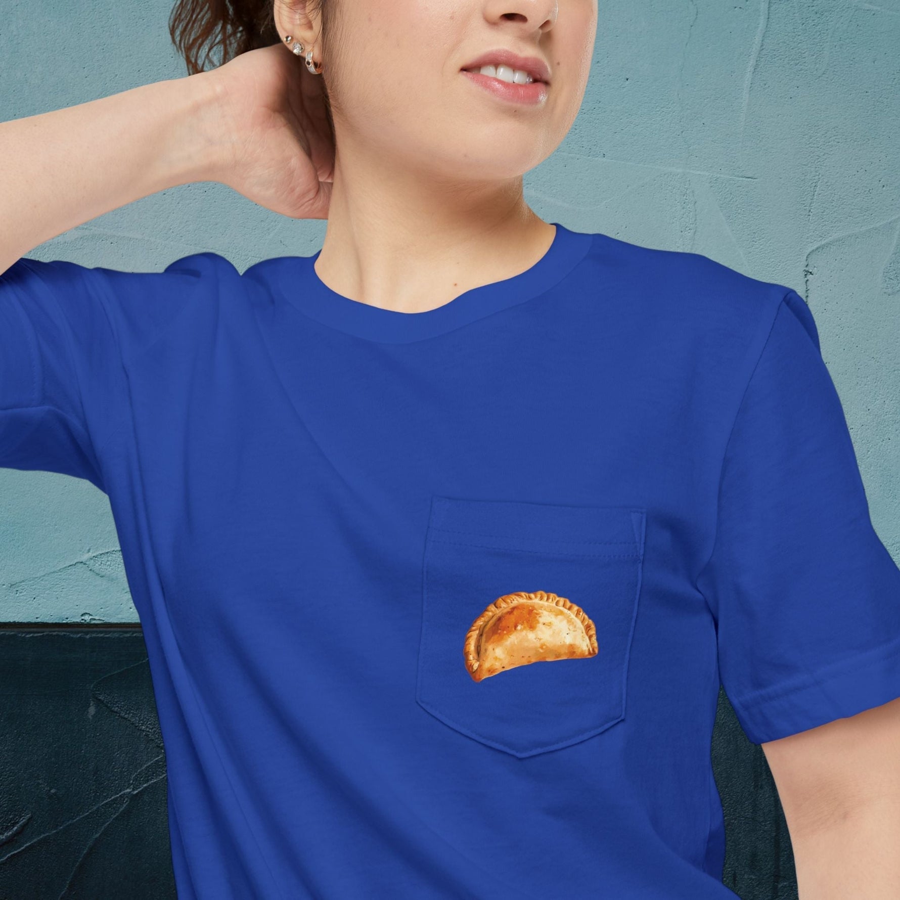 Cornish Pasty Map - Pocket T-shirt-T-Shirt-gift ideas for foodies-Knife Shift