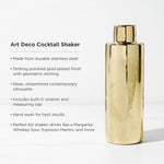 Art Deco Cocktail Shaker in Gold - Knife Shift