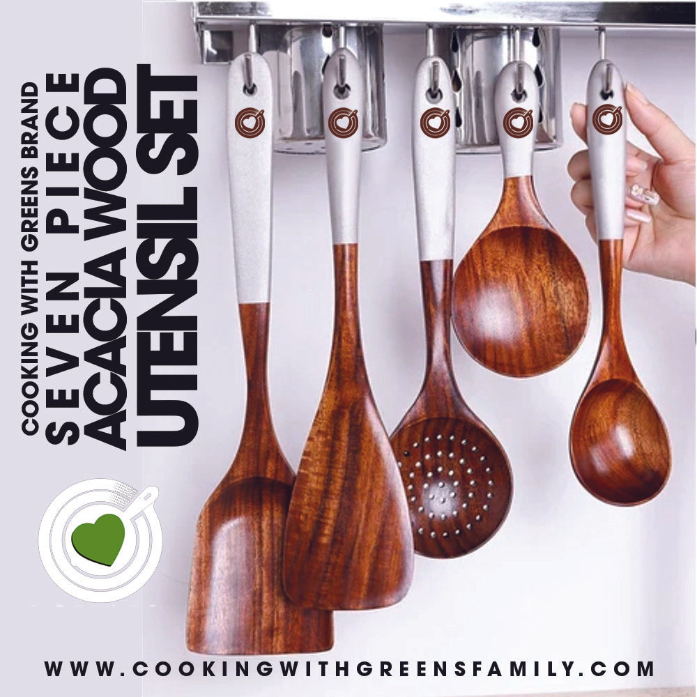 7 PIECE ACACIA WOOD UTENSIL SET (FREE SHIPPING) - Knife Shift