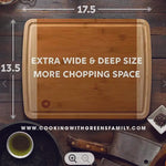 CWG XL Bamboo Cutting Board with juice groove FREE DELIVERY - Knife Shift
