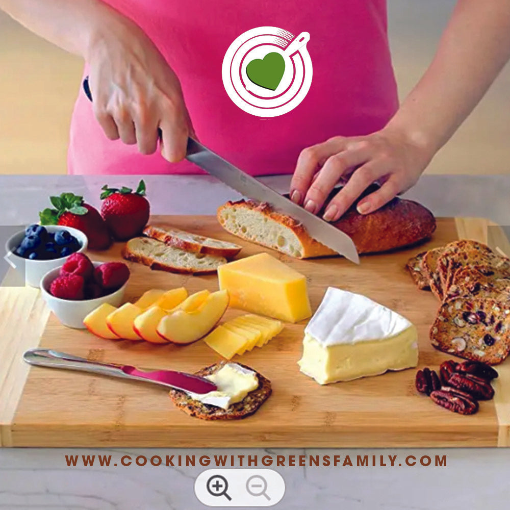 CWG XL Bamboo Cutting Board with Juice Groove - Thumbnail 4