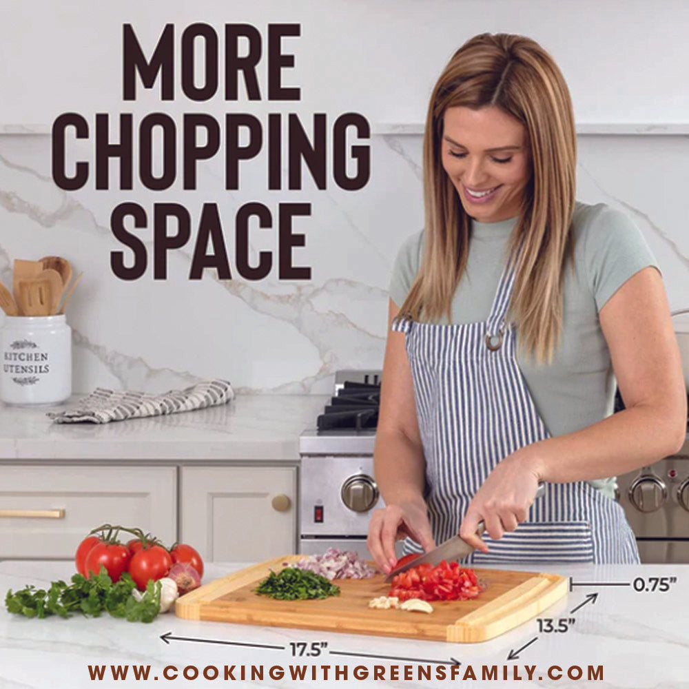 CWG XL Bamboo Cutting Board with Juice Groove - Thumbnail 2