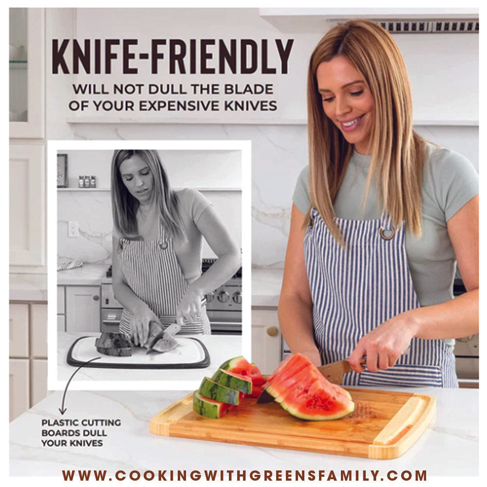 CWG XL Bamboo Cutting Board with juice groove FREE DELIVERY - Knife Shift