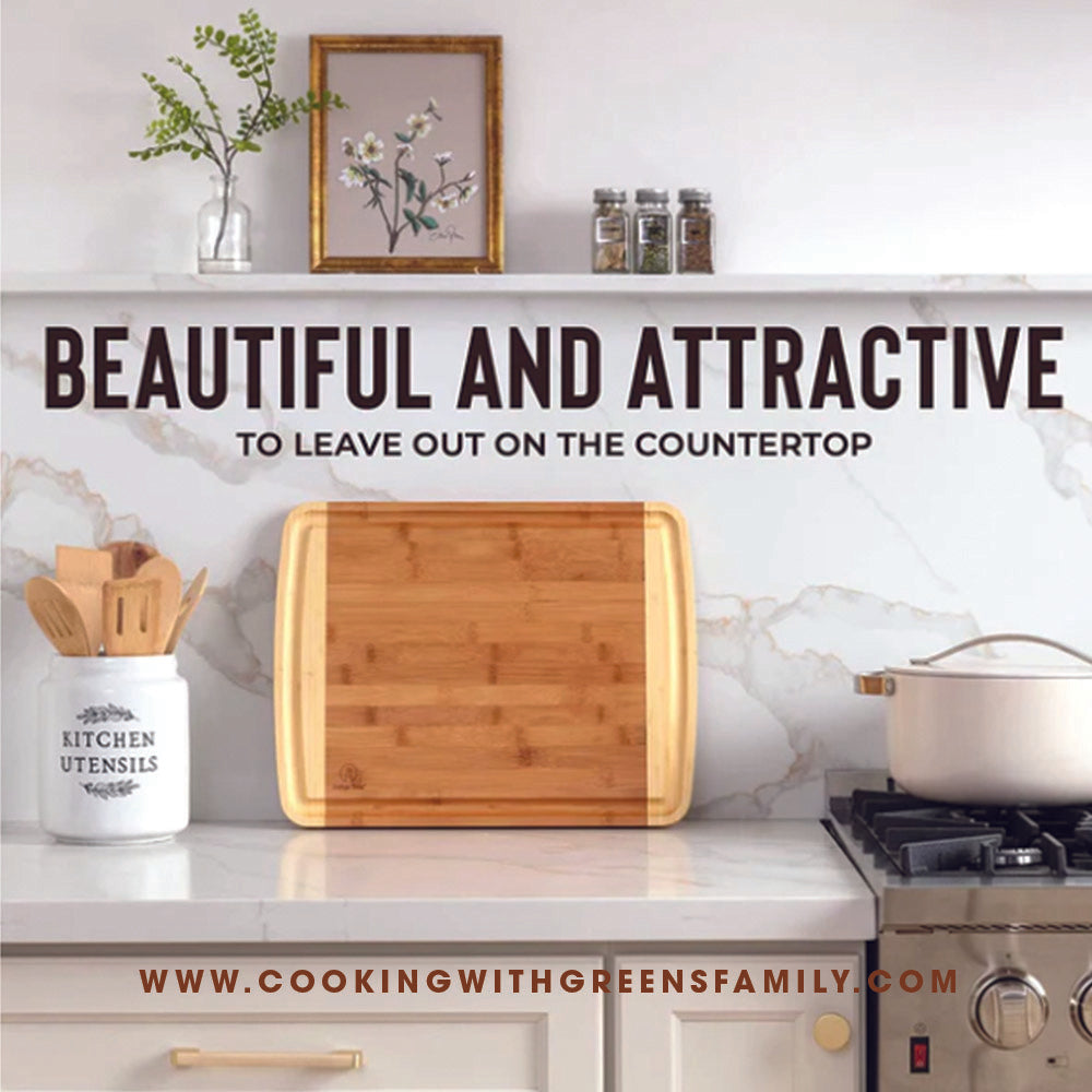 CWG XL Bamboo Cutting Board with juice groove FREE DELIVERY - Knife Shift
