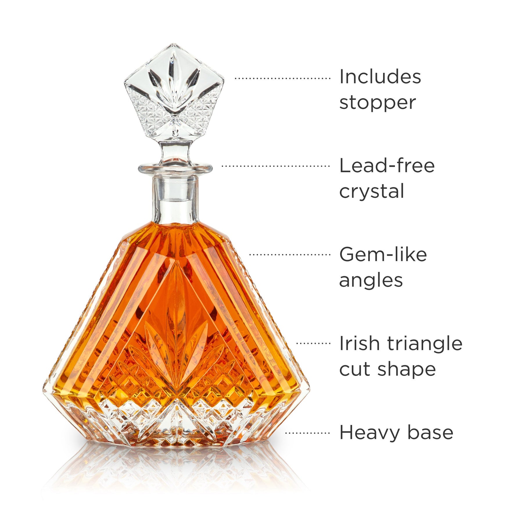 Admiral Crystal Irish Cut Whiskey Decanter - Knife Shift