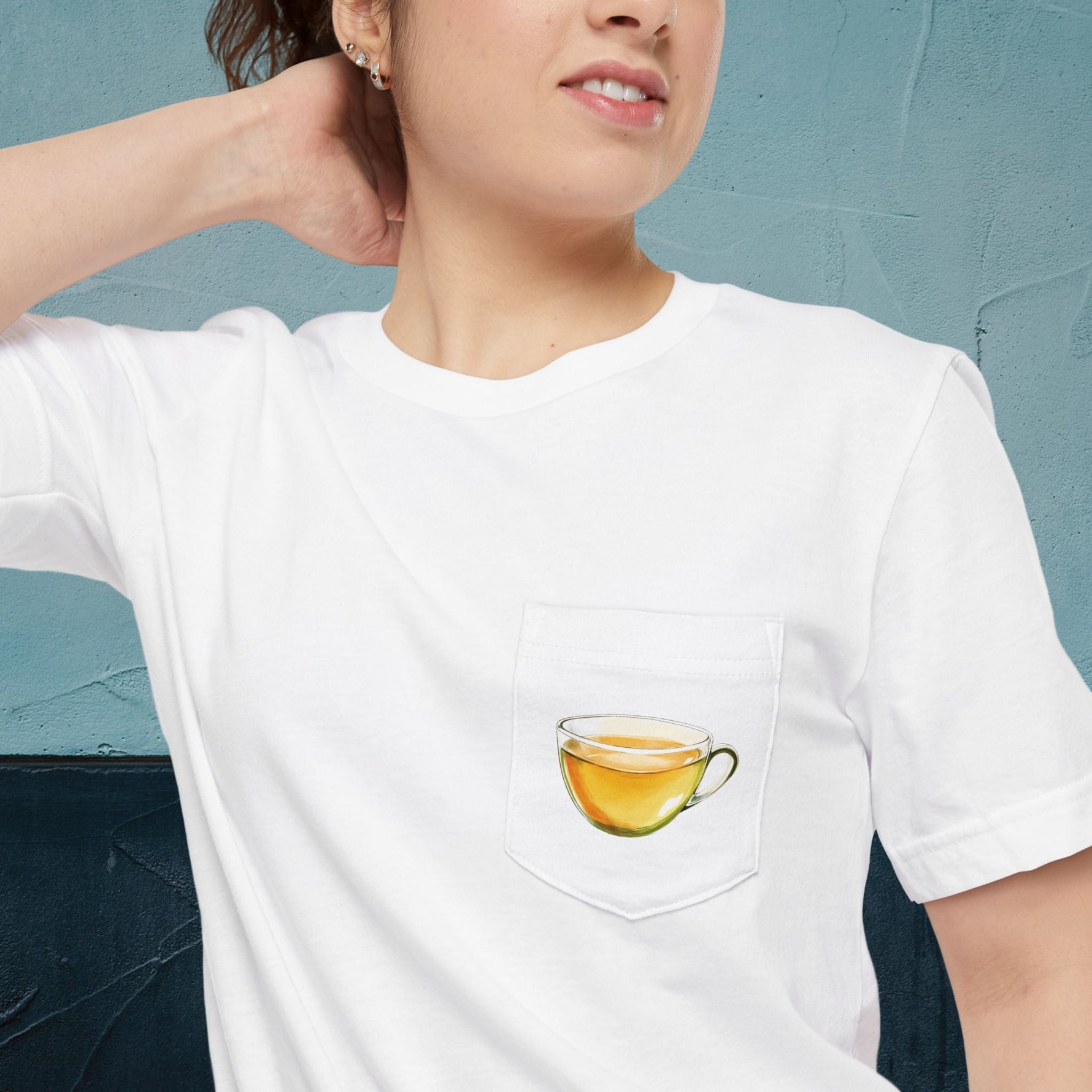 Darjeeling Tea Map - Pocket T-shirt-T-Shirt-gift ideas for foodies-Knife Shift