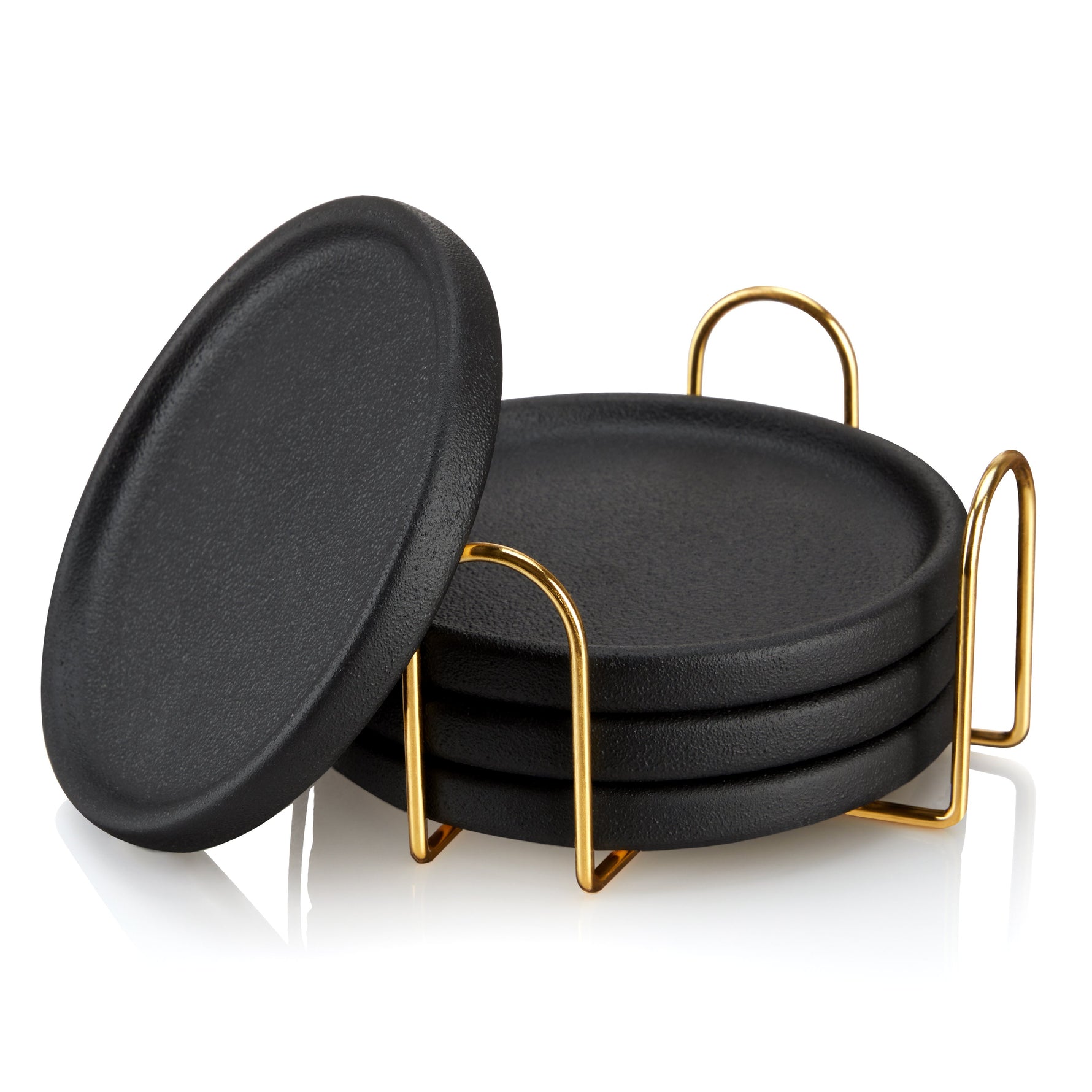 Earthenware Coasters with Stand Set of 4 - Knife Shift