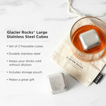 Glacier Rocks Large Stainless Steel Cube Set of 2 - Knife Shift