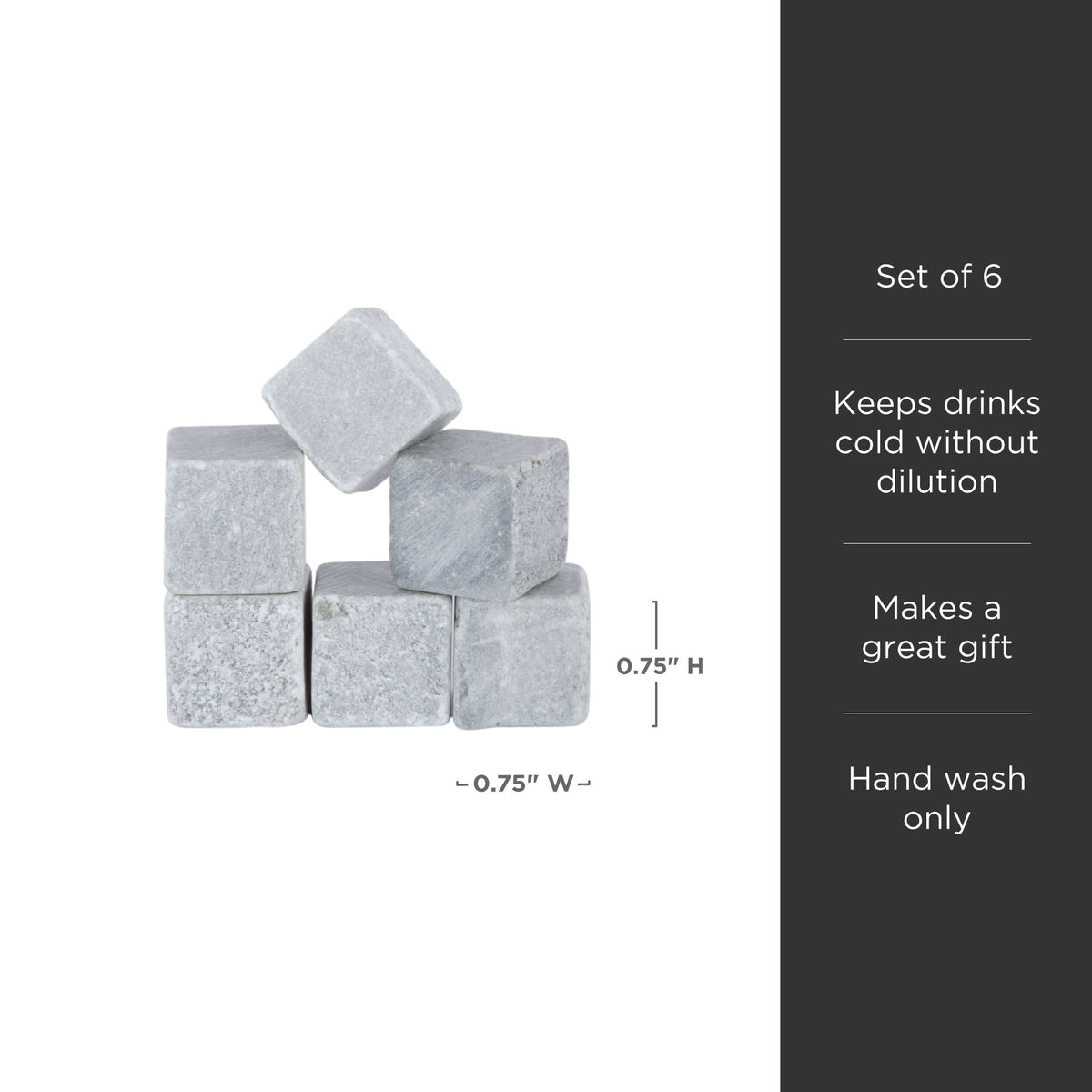 Glacier Rocks Soapstone Cube Set of 6 - Knife Shift