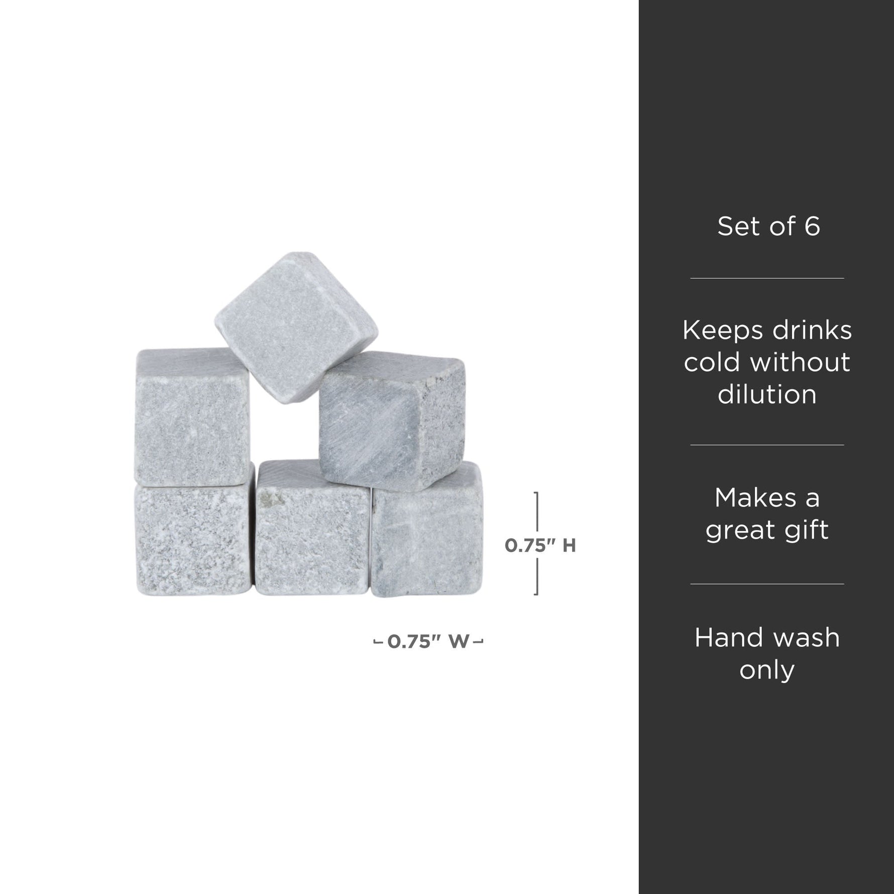 Glacier Rocks Soapstone Cube Set of 6 - Knife Shift