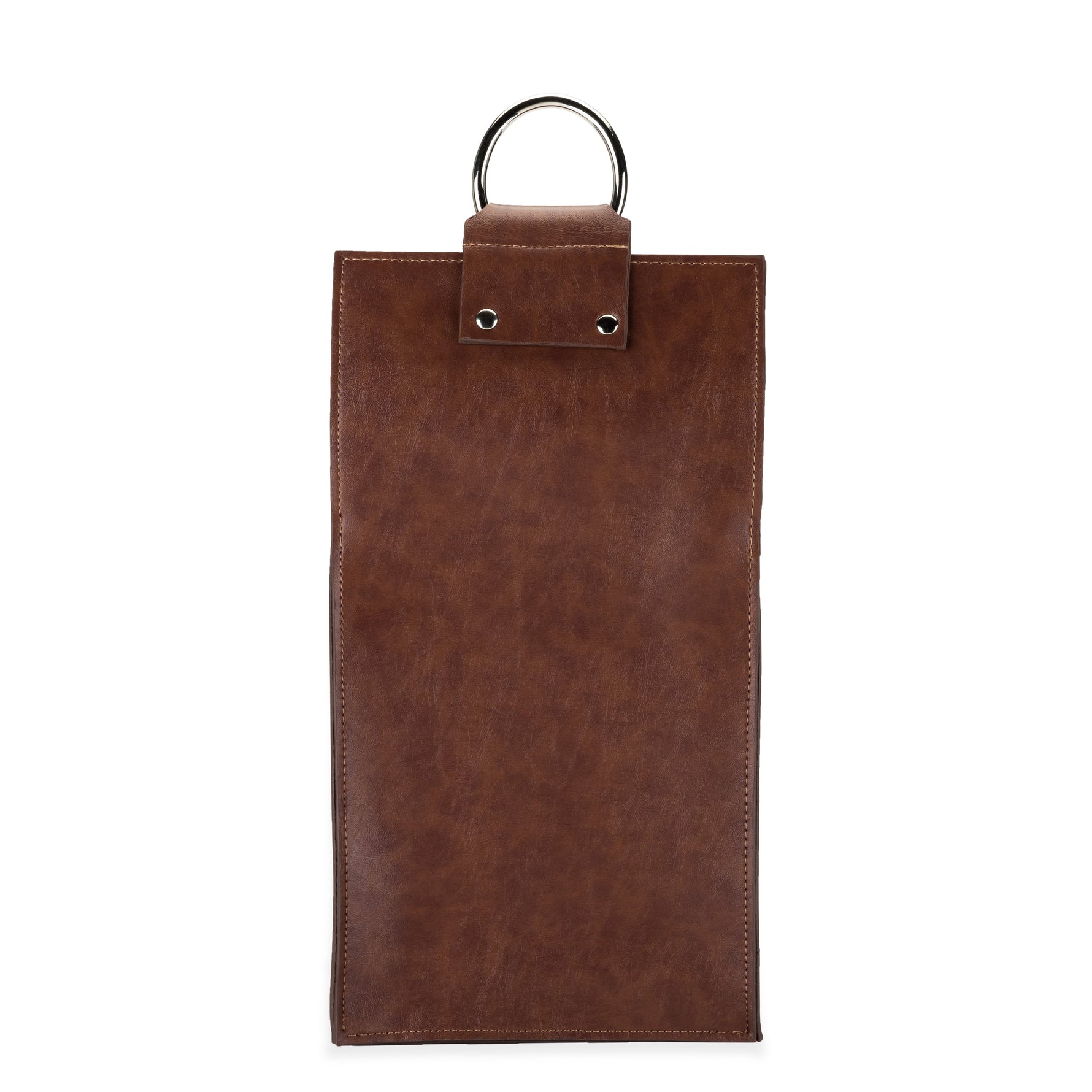 Faux Leather Double-Bottle Wine Tote - Knife Shift