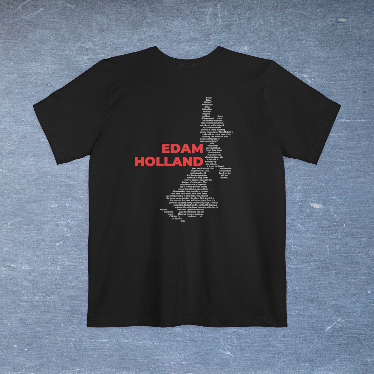 Edam Holland Cheese Map - Pocket T-shirt-T-Shirt-gift ideas for foodies-Knife Shift