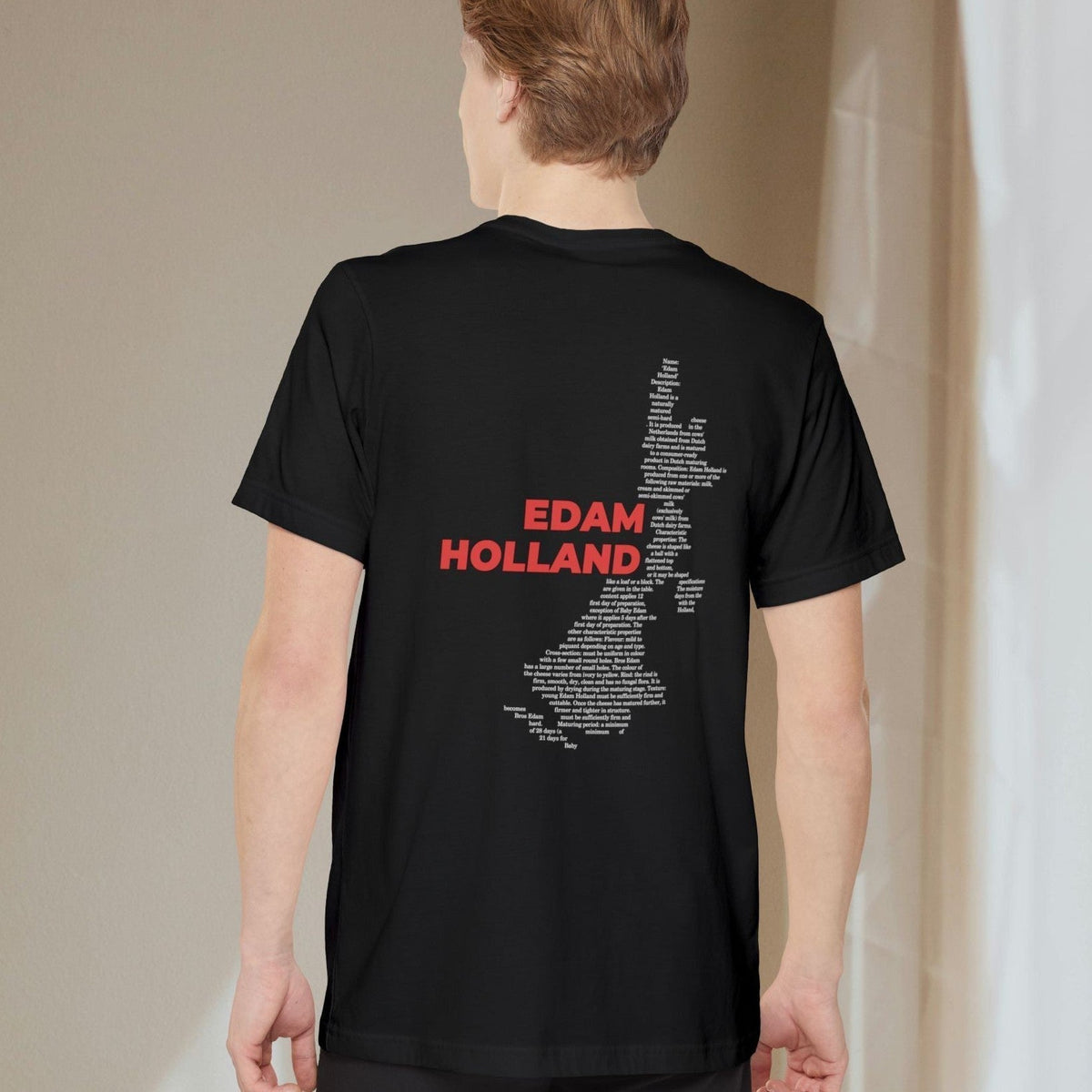 Edam Holland Cheese Map - Pocket T-shirt-T-Shirt-gift ideas for foodies-Knife Shift