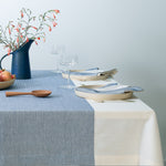 The Stripe Collection Tablecloth Natural & Elderberry - Knife Shift