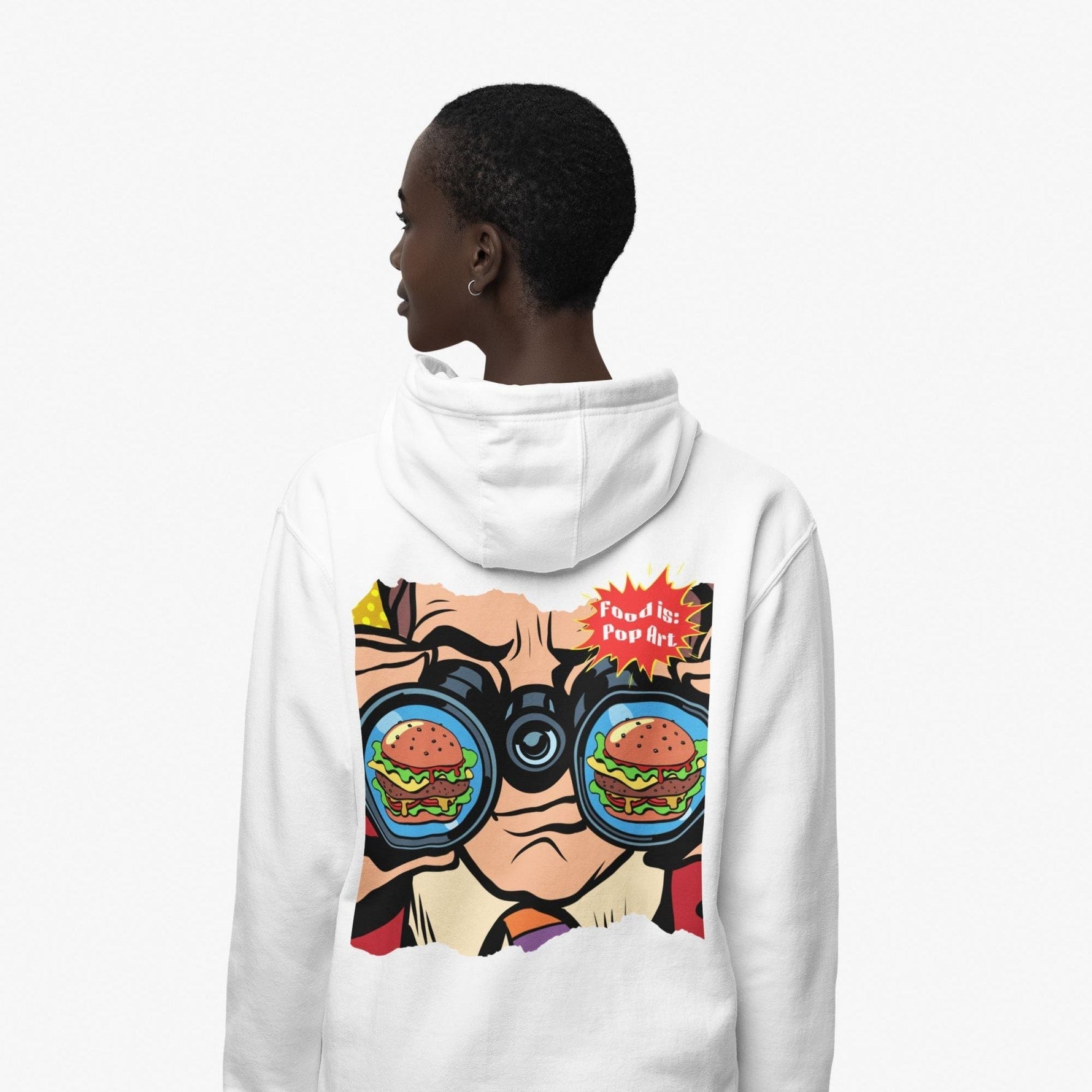 Eyes on Burger - Food Pop Art Hoodie-Hoodie-gift ideas for foodies-Knife Shift