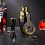 4-Piece Stainless Steel Barware Set in Black & Gold - Knife Shift