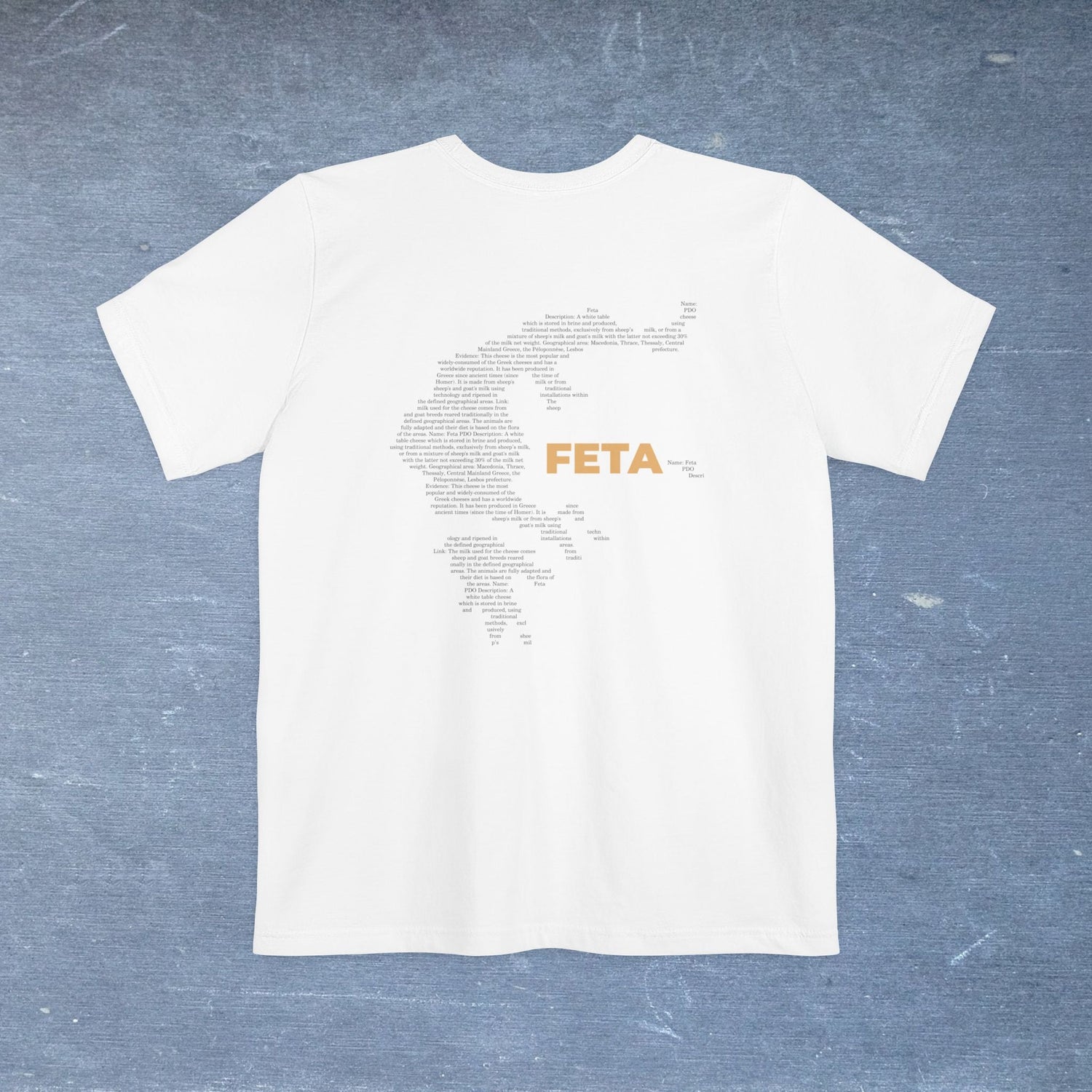 Feta Cheese Map - Pocket T-shirt-T-Shirt-gift ideas for foodies-Knife Shift